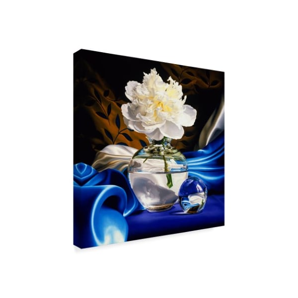 Francois Chartier 'Solitaire White Flowers' Canvas Art,14x14